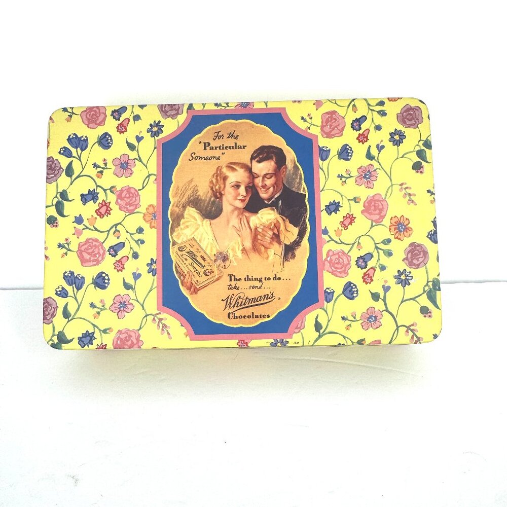 Vintage 1992 Whitman's 150th Anniversary Floral Hinged Candy Tin Limited Edition